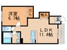 クレッシェンド 1LDKの間取り