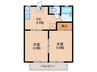 ガーデンプレイス住吉A 2DKの間取り