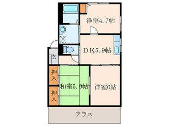 間取図 チェリーヒルズ　E棟