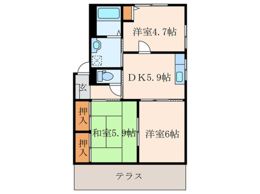 間取図 チェリーヒルズ　E棟