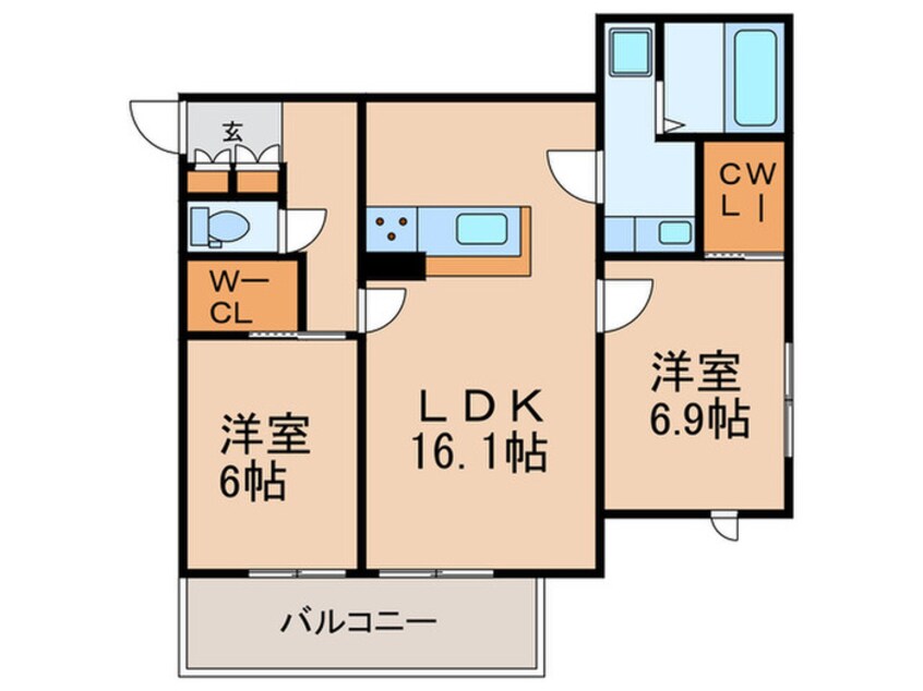 間取図 D-room五十川