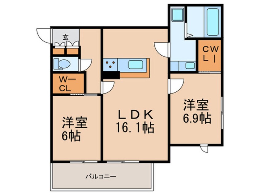 間取図 D-room五十川