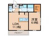 D-room五十川 1LDKの間取り