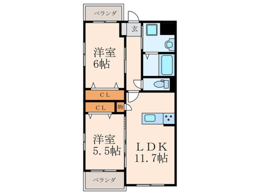間取図 プレステージ友田コンフォース