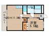 花みずき 1LDKの間取り