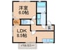 ガ－デンヒルズ荒木Ⅱ 1LDKの間取り
