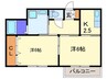ドミ－ル平尾 2Kの間取り