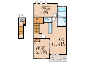 間取図 ベルコロレⅥ　D
