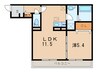Polonia　Matsubara　A棟 1LDKの間取り