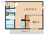 Polonia　Matsubara　A棟 1LDKの間取り