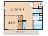 Polonia　Matsubara　A棟 1LDKの間取り