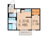 喜宝　Yukuhashi 1LDKの間取り