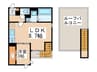 Grandtic二日市中央Ⅱ 1LDKの間取り