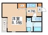サンヴァイオレットⅡ番館 1Kの間取り