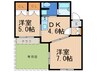 ＮＥＳＴ香椎館Ⅱ 2DKの間取り