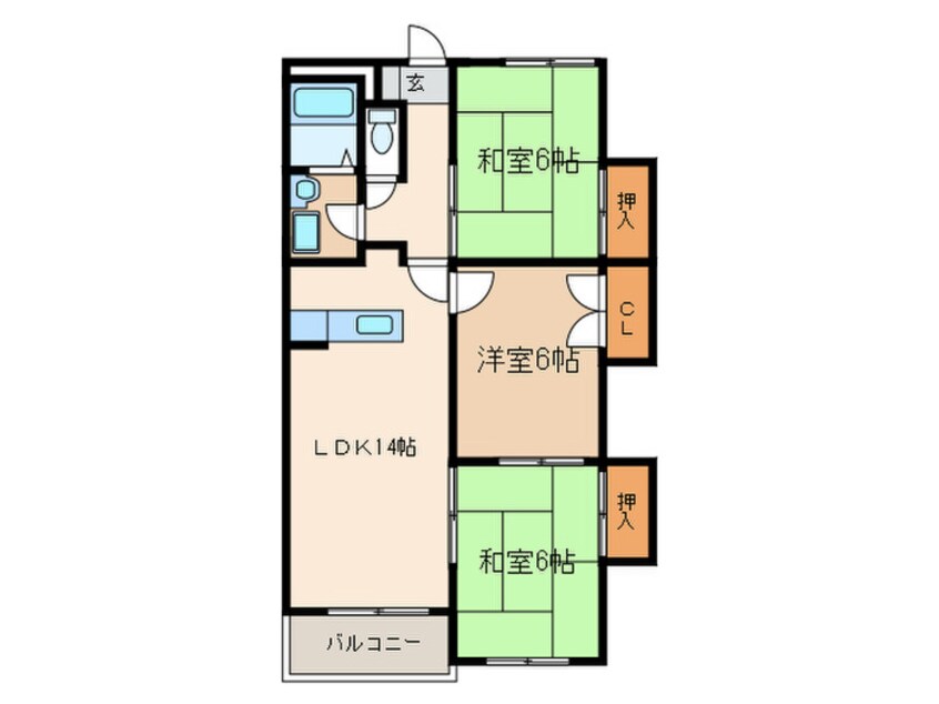 間取図 フォレスト多々良91