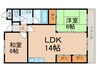 小倉南センタービル 2LDKの間取り