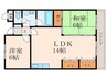 小倉南センタービル 2LDKの間取り
