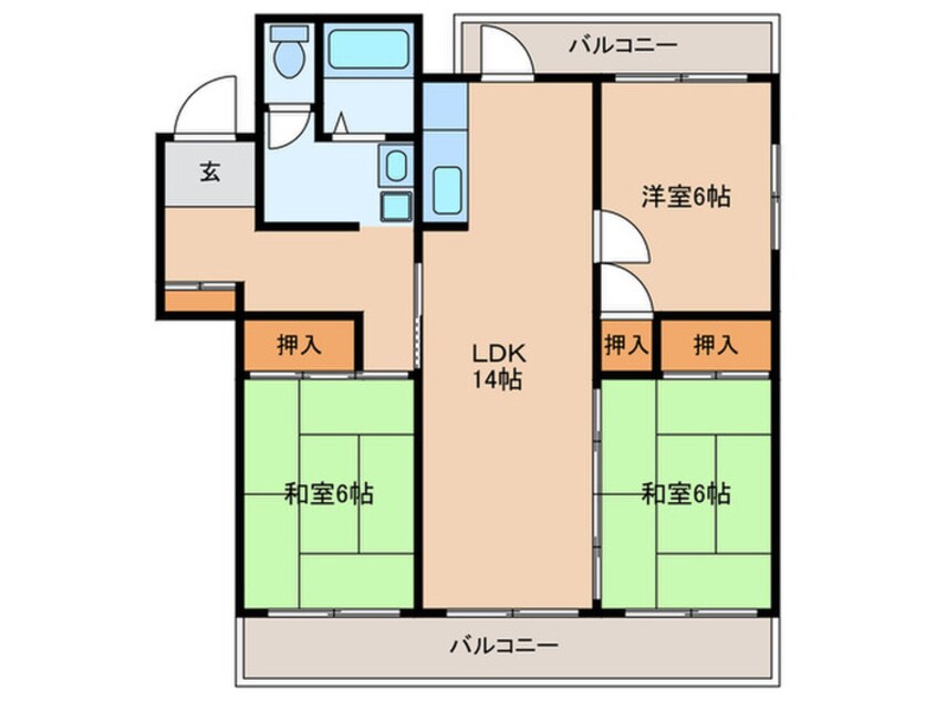 間取図 プリミエ－ル西納