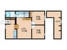 Ｒｉａｎｎａ輝国 2LDKの間取り