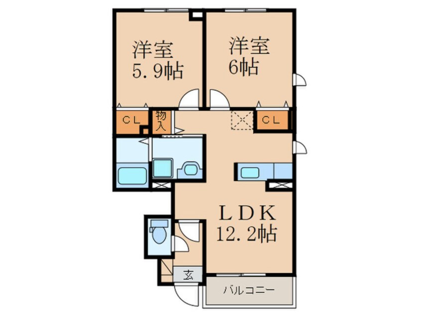 間取図 クレストコ－トⅡ