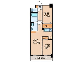 間取図 仮）ｺﾝﾀﾞｸﾄﾚｼﾞﾃﾞﾝｽHIGUCHIMACHI