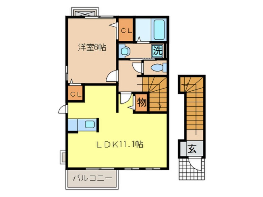 間取図 ユニゾン大平Ｄ