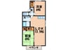 オ－ク高須Ａ棟 2LDKの間取り