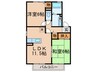 サンスクエア水巻南Ａ棟 2LDKの間取り