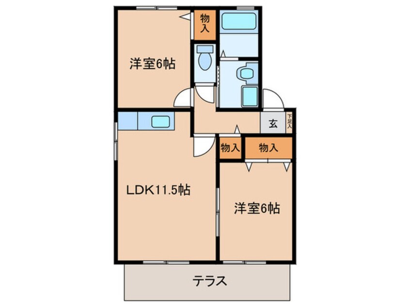 間取図 セジュ－ル弍番館