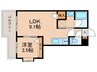 シンシア 1LDKの間取り