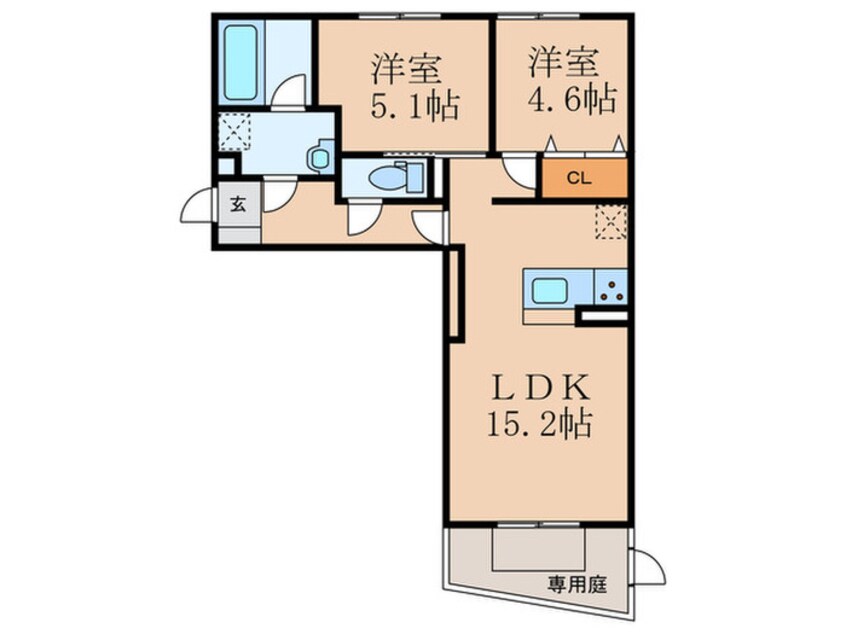 間取図 仮）D-ROOM中原東