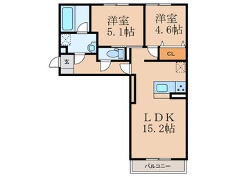 間取図 仮）D-ROOM中原東