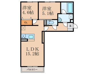 間取図 仮）D-ROOM中原東