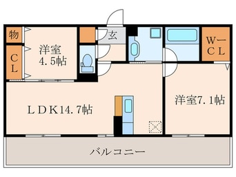 間取図 仮）D-ROOM中原東