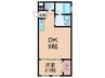フェリオ高宮 1DKの間取り