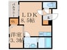 パルティーレ戸畑 1LDKの間取り