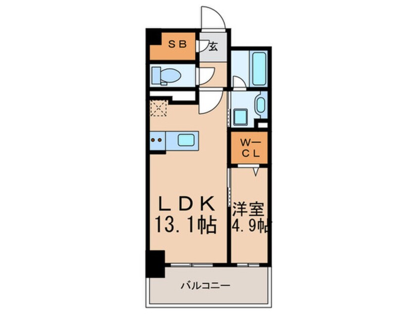 間取図 ｳｪﾙﾌﾞﾗｲﾄ博多ｽﾃｰｼｮﾝ