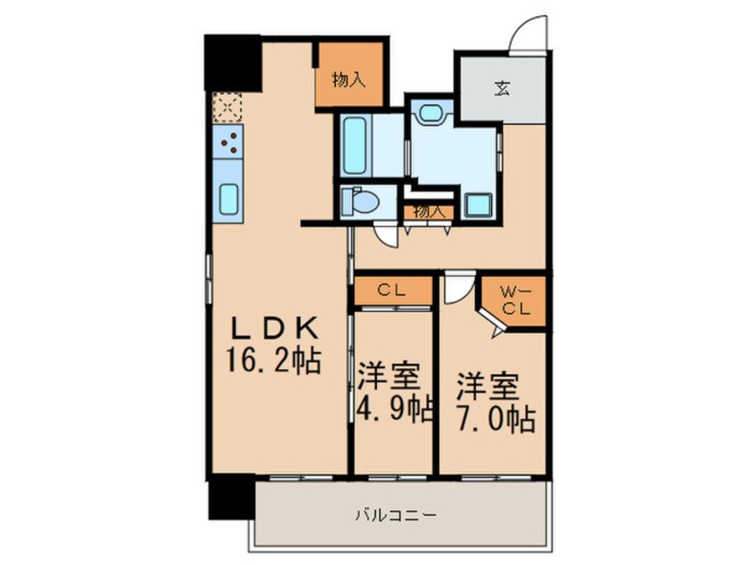 間取図 ｳｪﾙﾌﾞﾗｲﾄ博多ｽﾃｰｼｮﾝ