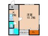 川島ハイツ 1Rの間取り