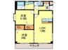 パ－クハイツ日修 2LDKの間取り