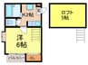 リリーム高宮 1Kの間取り