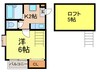 リリーム高宮 1Kの間取り