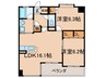 Olive1 2LDKの間取り