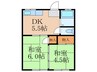 畑田第１アパート 2DKの間取り