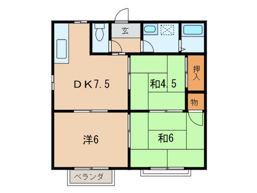 間取図 サンビレッジ津福