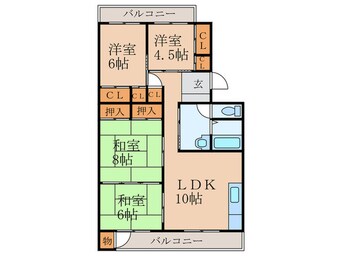 間取図 サンコー枝坂コーポ