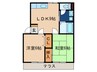 ヴィーヴル若宮 2LDKの間取り