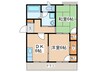 コートビレッジ南A 2DKの間取り