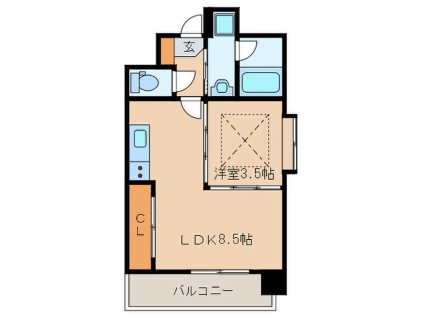 間取図 エステート・モア天神マリーナ